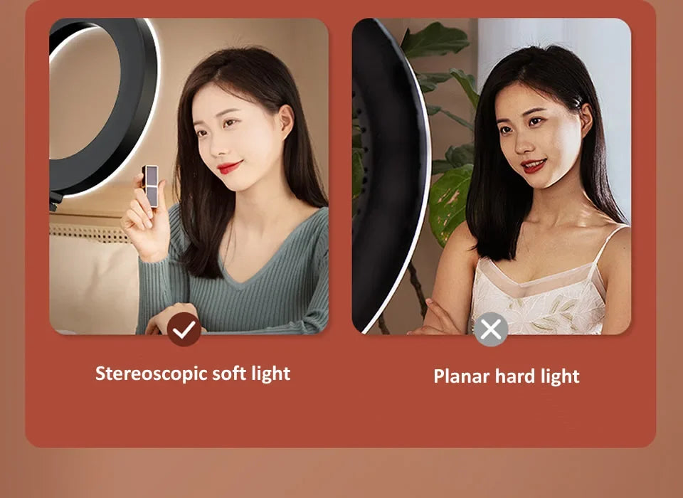 Ring Lamp Desktop Stand Lighting Professional Live Broadcast Fill Light For Nail Art With Tripod LED Ring Light Phone Holder