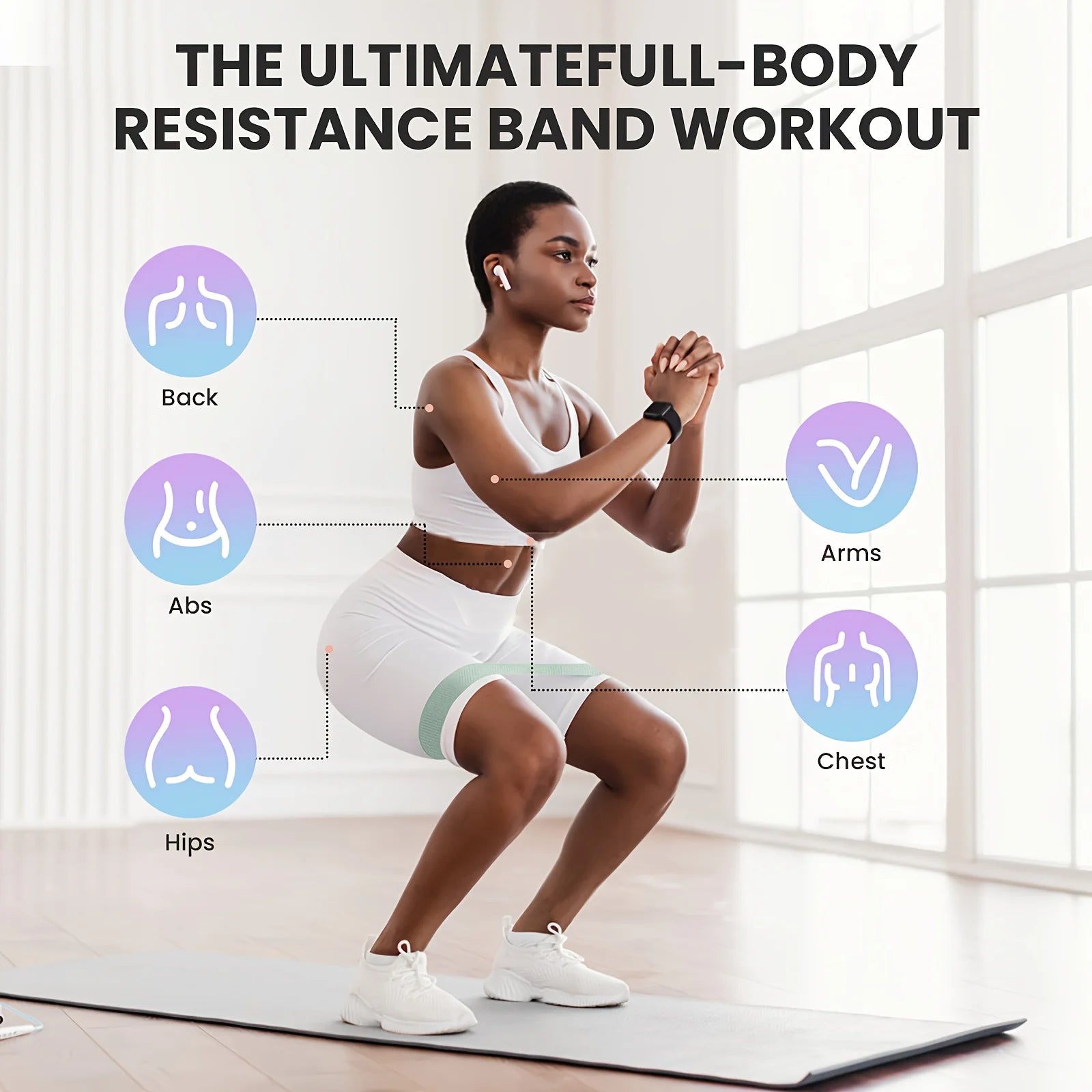 20-90LB Resistance Bands for Legs and Butt Hip Glute Thigh Booty Elastic Workout Fitness Strips Loops Yoga Gym Band Buttocks