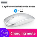 Rechargeable Wireless Mouse: Silent, LED Backlit, 2.4GHz Receiver + Bluetooth Dual Mode, Optical Mice for PC, Laptop & Computer
