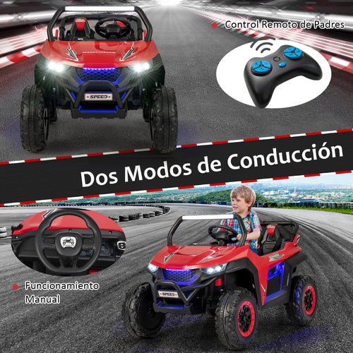2-Seater Children's Car with 2.4G Remote Control, 12 V Children's UTV with Music and Headlight, Electric Car 2-4 km/h