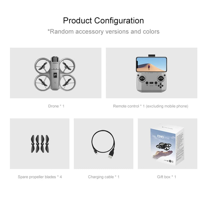 New D16 Mini Drone Dual Camera 8K HDAerial Aircraft Obstacle Avoidance UAV Fixed Remote Control Airplane Gift Toys 20000M