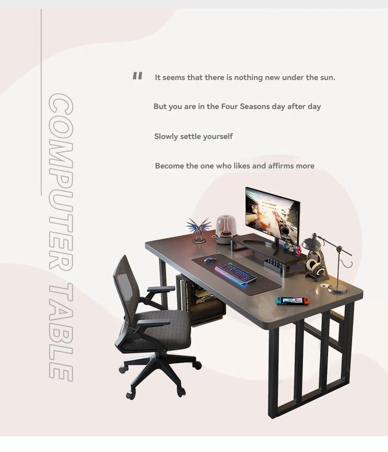Computer desk, desktop, home bedroom, student learning, writing, internet network, red e-sports desk, rental house, simple offic