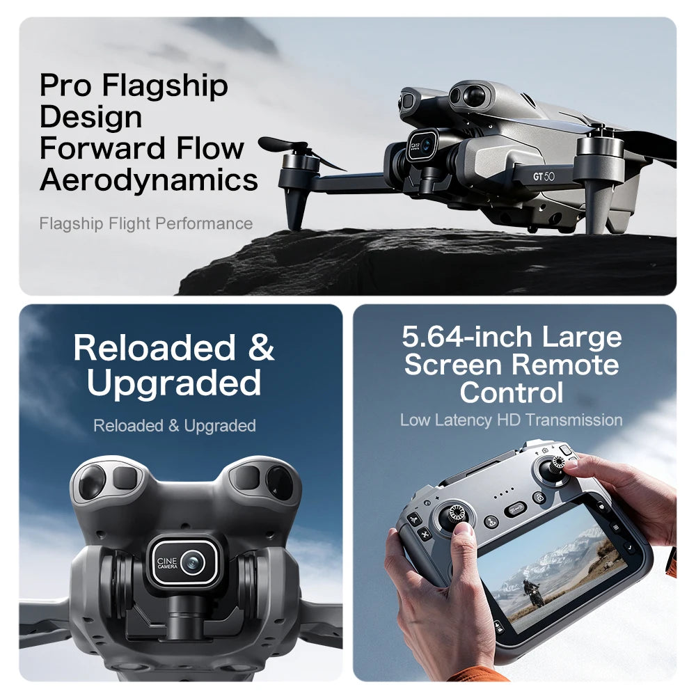 New Drone With 4K Dual Cameras 4.3-inch Screen Brushless Drone WiFi Professional Aerial Photography Mini Drones RC Quadcopter