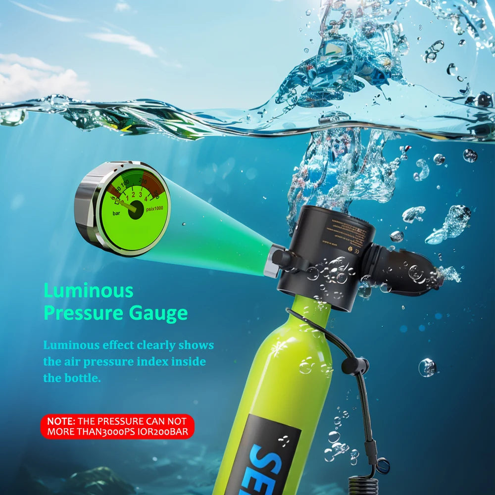 SEBIger 0.5L Diving diving tank Set and Full Face Mask for Beginner Swimmers,5-10 minutes underwater,Reusable,outdoor traveling
