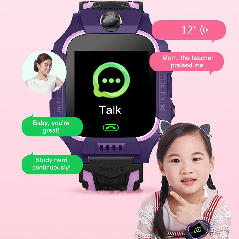 New Smart Watch Kids Position SOS Tracker Call Phone Voice Chat Photo Children Smartwatch Camera Boys Girls Gifts