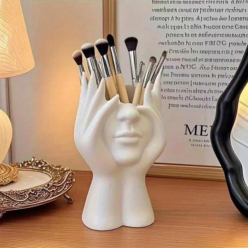 Desktop Ornament, Abstract Facial Art Ornament, Office Decoration, High-end Feeling, Student Pen Holder, Makeup Brush, Accessory