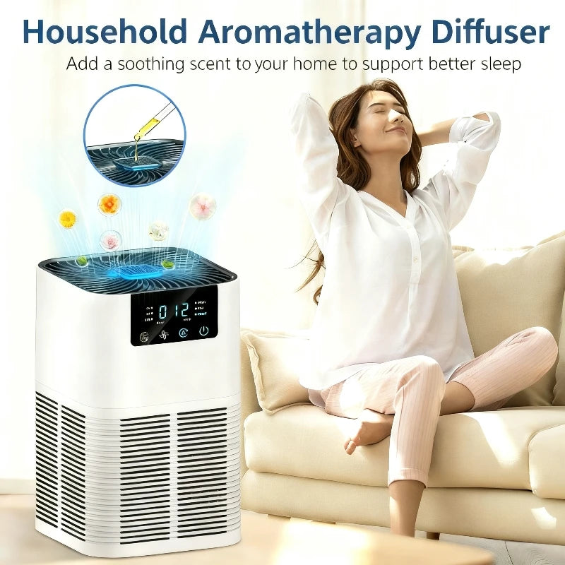 2025 Smart Portable Air Purifier Negative Ion Deodorizer for Bathroom Pets Smoke Odor Cleaner Compact Air Filter for Home Office