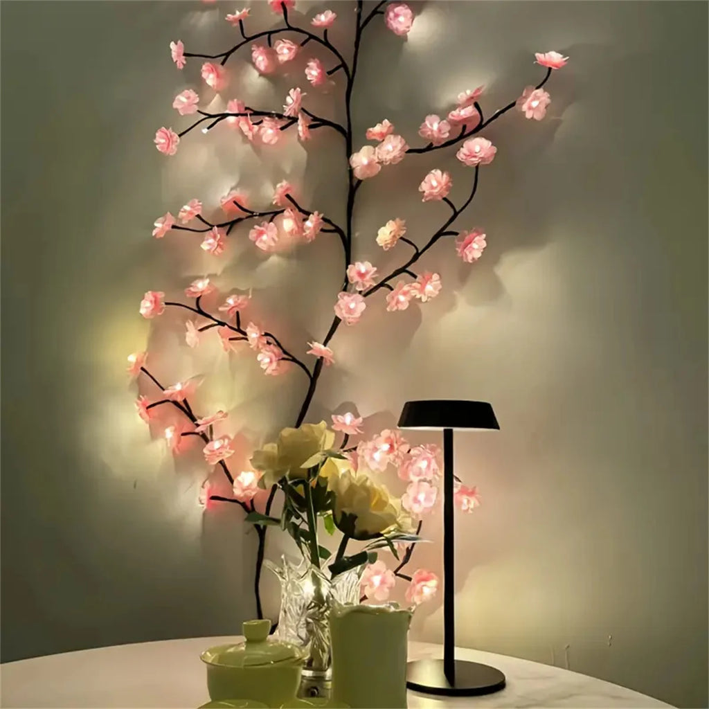 Cherry Blossom 96 Led USB Tree Branch Rattan Lights 8 Modes Colorful String Lamp Valentine Christmas Wedding Bedroom Decoration
