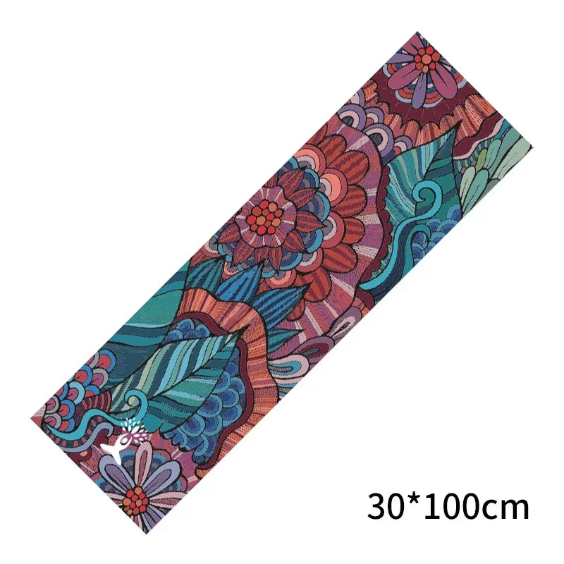 30*100cm Printed Yoga Towel Portable Double Layer Non-Slip Mat Protection Yoga Exercise Pad Quick Drying Pilates Towel Blanket