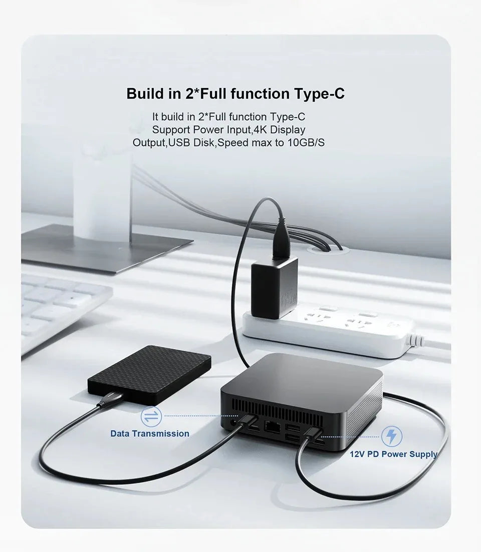 2026 Brand New Portable Mini PC Computer Intel Core i7-4510U 16GB RAM 512GB USB 3.0 SSD WiFi6 BT5.2 Mini PC Desktop Computer