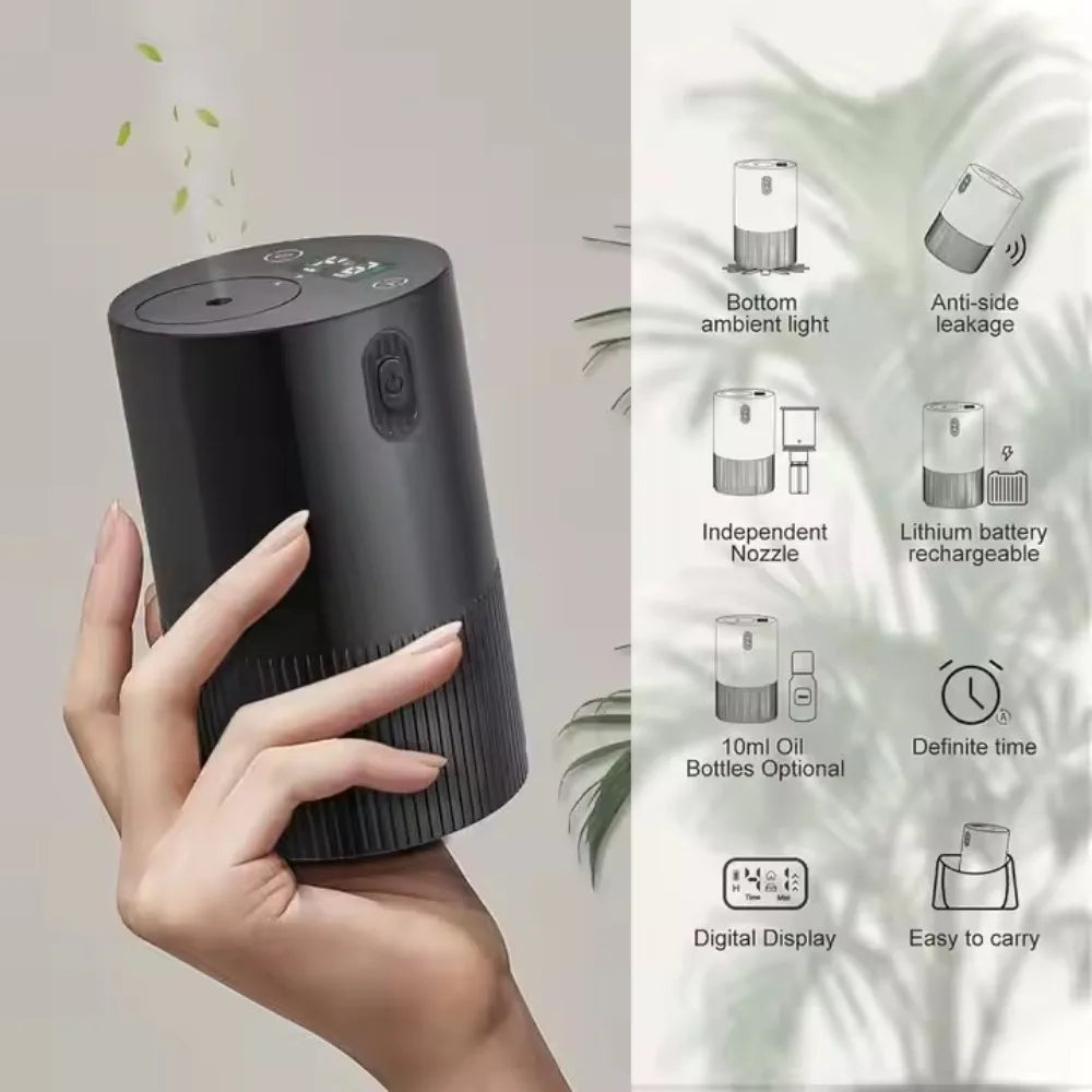 Portable Oil Diffuser Aroma Diffuser Car Air Freshener Electric Essential Oil Diffuser Mini Humidifier Scent Machine For Home