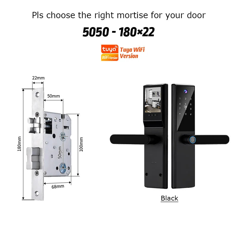 Brazil Tuya Smart Door Lock Portuguese Voice Digital Electronic Lock WIFI APP Fingerprint Password RFID Unlock For Home