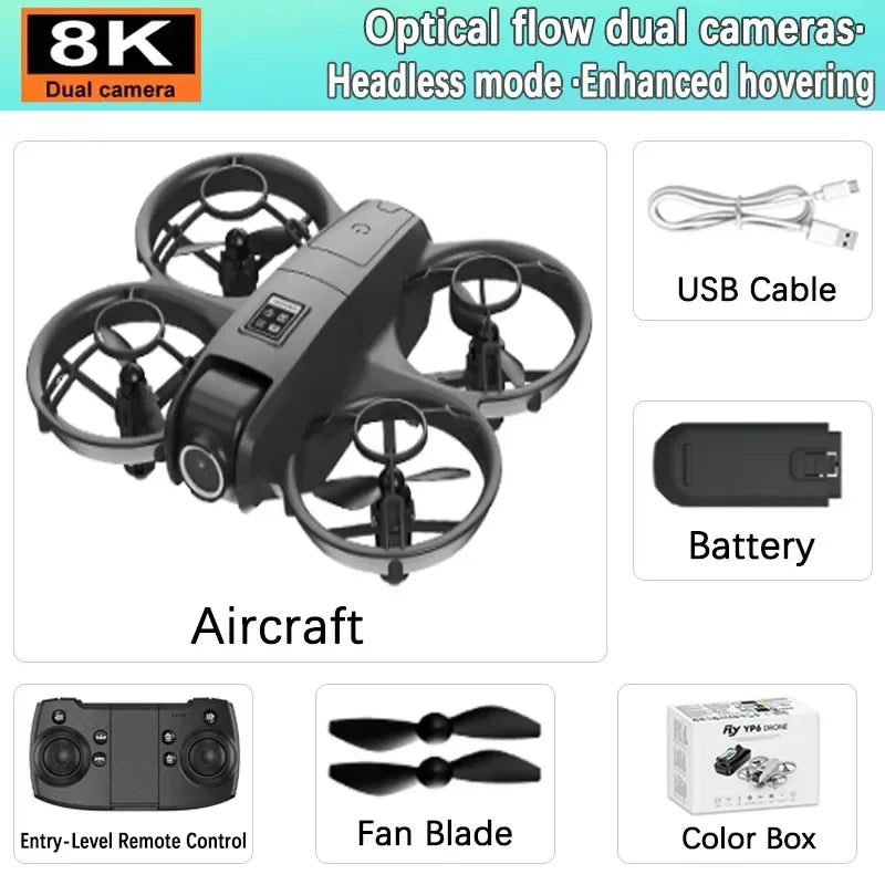 2026New Dual Camera Drone YP6 Aerial Photography Aircraft 5GWIFI Brushless Motor Remote Control Optical Flow Hover Aircraft Gift