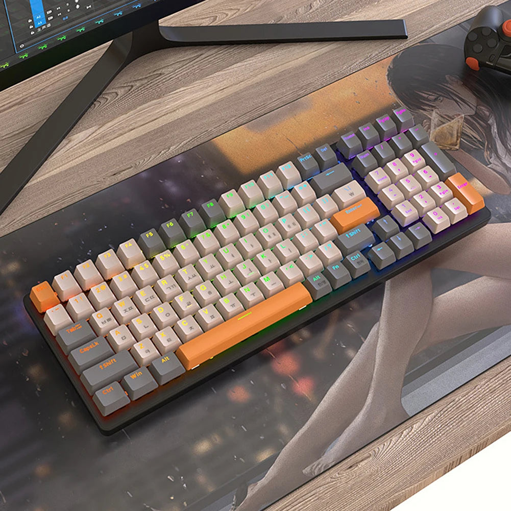 Korean K96 Mechanical Gaming Keyboard Wireless Wired Keyboard Bluetooth-compatible Gamer Keypad 100 Keys K6 Personalized Keycap