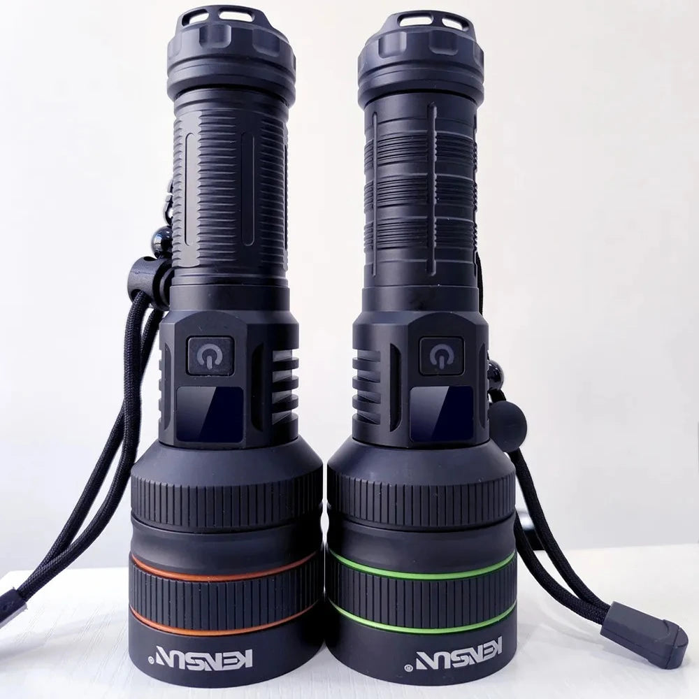 High Power LED Flashlight USB Rechargeable Powerful Tactical Torch Strong Light Lantern Super Long Range Lamp Outdoor Fishing