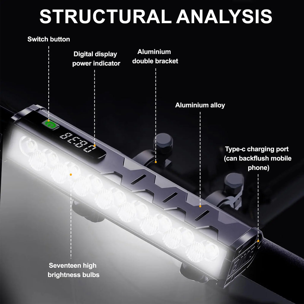 Bicycle Light Front 8000Lumen Bike Light 5000mAh Waterproof Flashlight USB Charging MTB Road Cycling Lamp Accessories