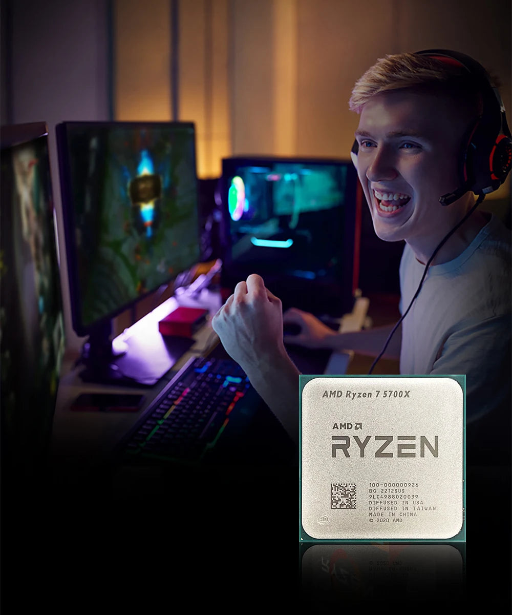 AMD Brand New Ryzen 7 5700X CPU Desktop Gaming Processor Up to 4.6GHz 8-Core 16-Thread 32MB L3 Cache Socket AM4 Without Package
