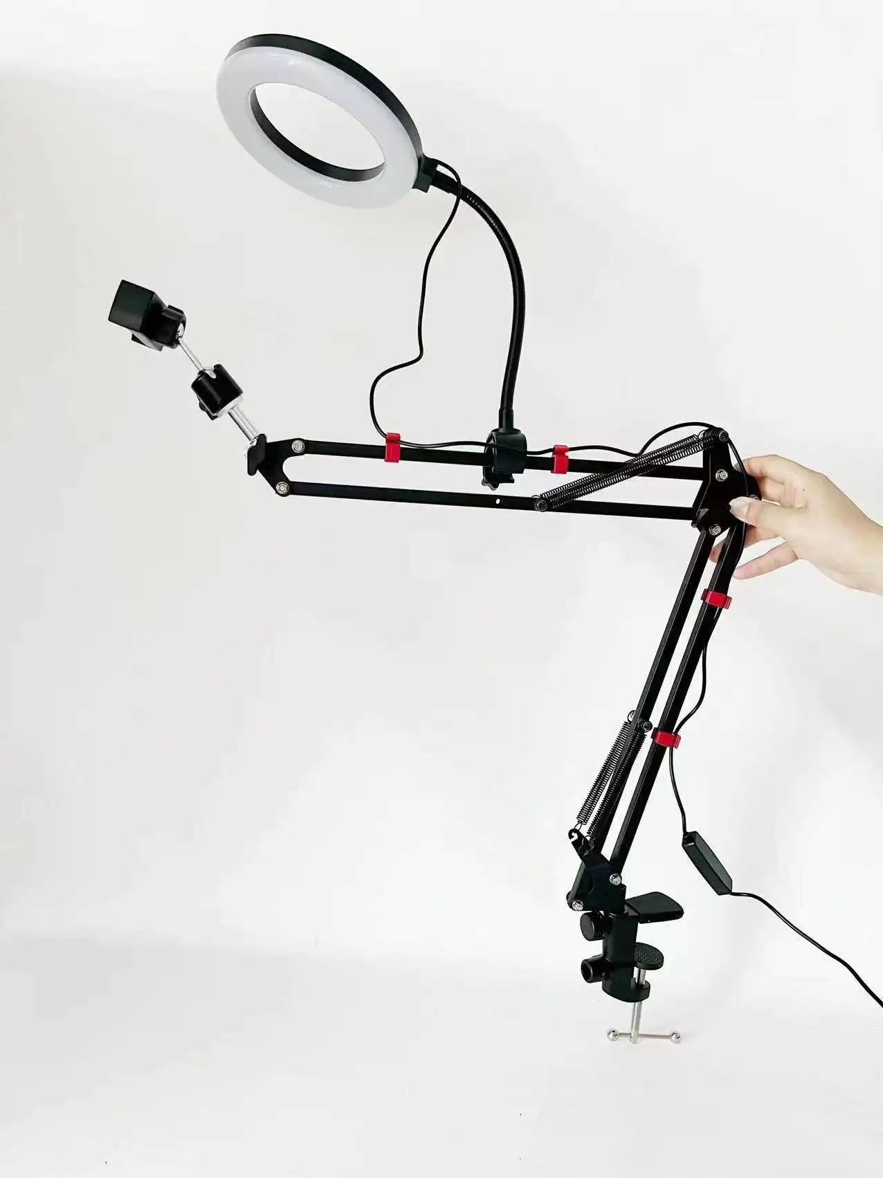 Desktop live fill light multi-functional beauty photography selfie food makeup telescopic tilt camera phone stand