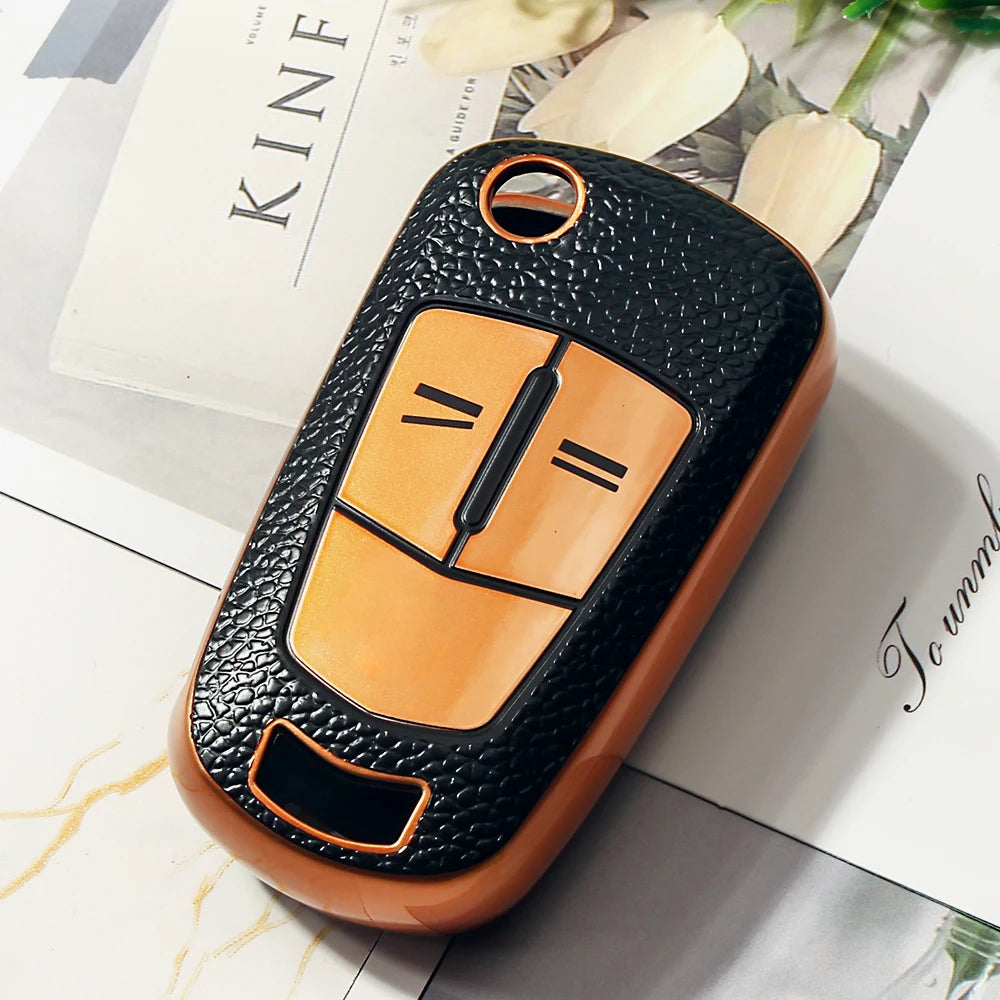 KEYYOU Fob  2/3 Buttons Leather TPU Car Key Case Cover Shell For Opel Vauxhall Astra H Corsa D Vectra Zafira Astra Vectra Signum
