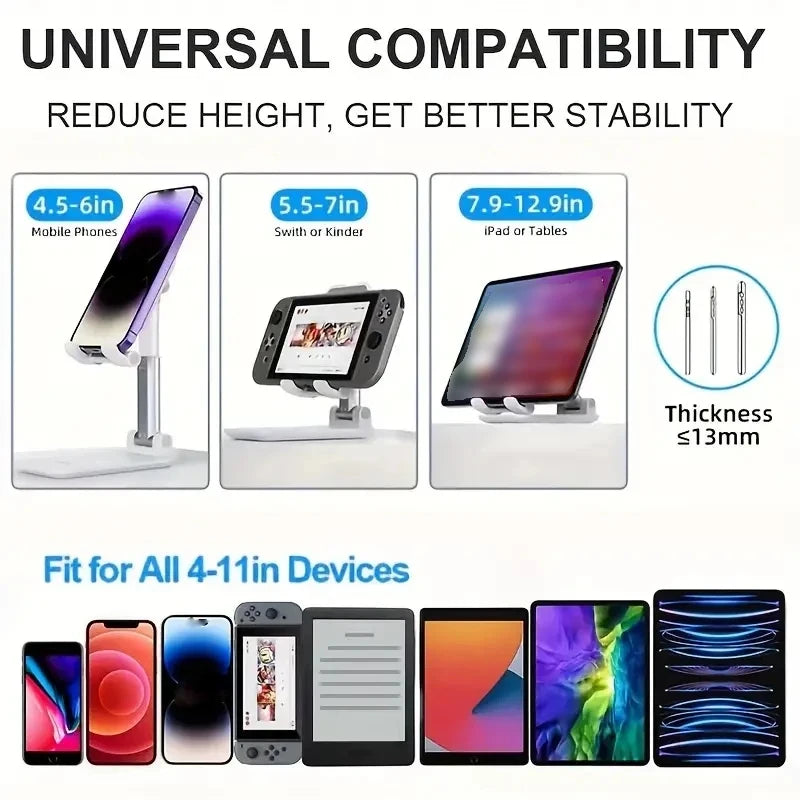 Desk Mobile Phone Holder Foldable Stand Adjustable Desktop Tablet Holder Universal Table Cell Phone Stand For iPhone iPad Xiaomi
