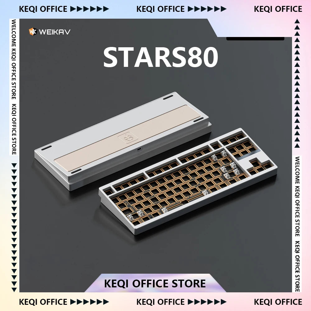 Weikav Stars80 Mechanical Keyboards Kits QMK/VIA Tri-mode Aluminum Wireless Bluetooth Gaming Keyboard Customized E-sports Gifts
