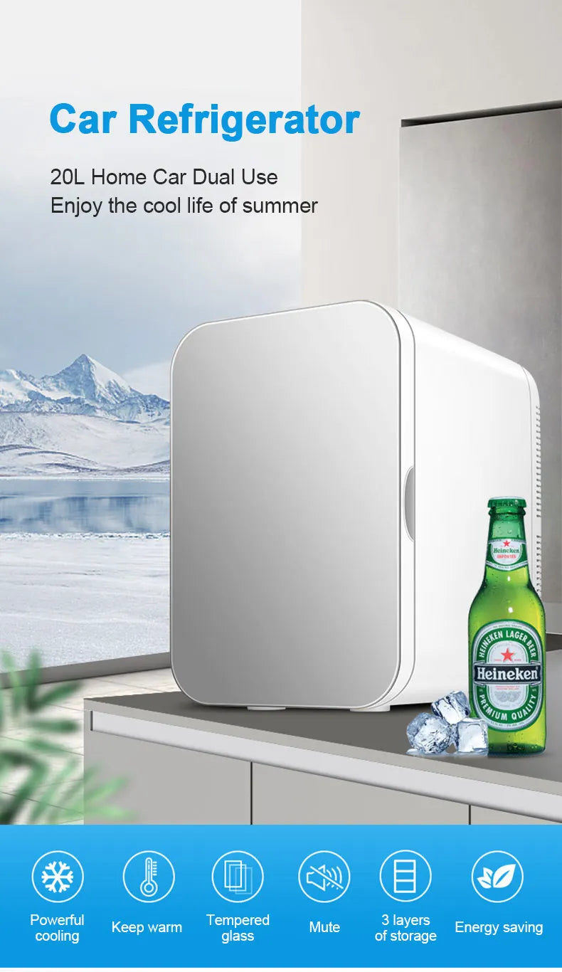 12V/220V Mini Fridge Refrigerator Beauty Cooler Warmer Refrigerators Constant Temperature Skincare Preservation for HOME CAR