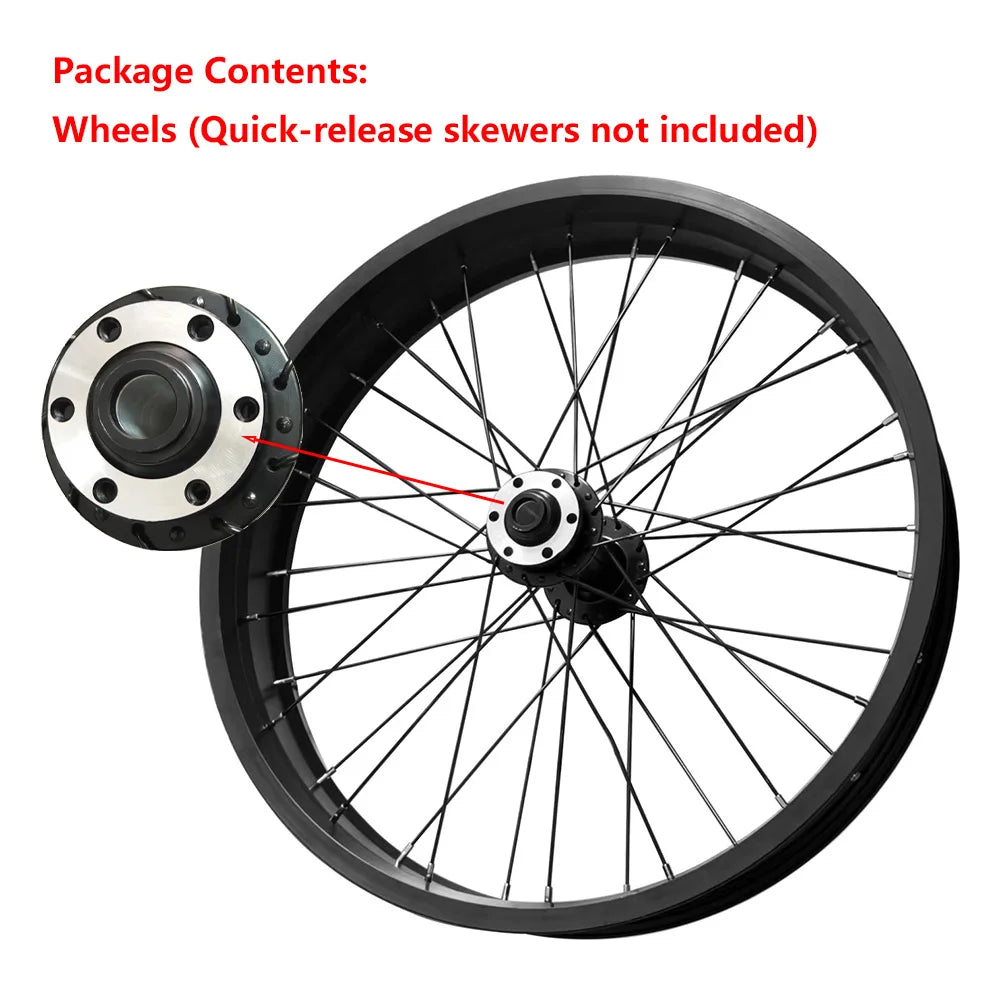 Bicycle Wheel Aluminum Alloy Front Wheel 20 x 4.0 36 Spokes Wide Tire Bicycle For Fat Bikes Snow Bikes