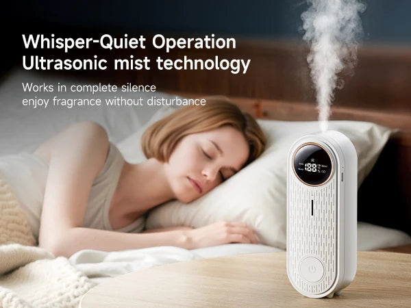 Quiet Ultrasonic Aroma Diffuser, Essential Oil Diffuser with Timer & APP Control, Small USB Diffuser for Home, Office, Bedroom