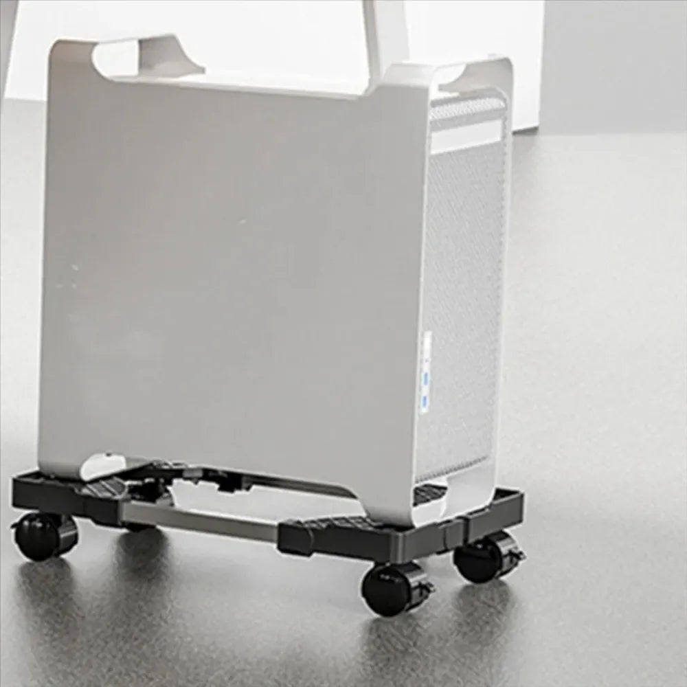 Desktop Stand Adjustable Mobile CPU Stand Scalable Stable CPU Stand with Universal Wheels Computer Mainframe Rack Office