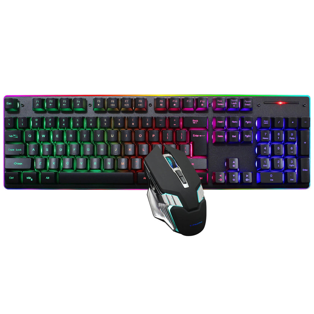 104 Keys RGB Computer Ergonomic Gamer Keyboard Mouse Wireless USB Rechargeable Gaming Mechanical Keyboard And Mouse Set Combos