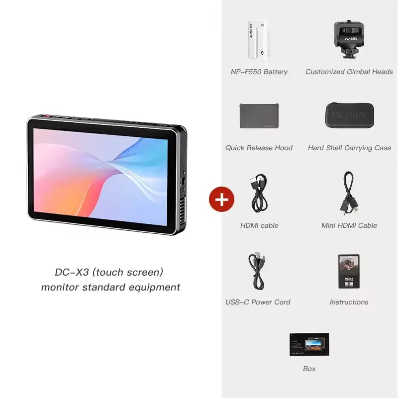 Viltrox DC-X2/DC-X3 Portable Monitor 6 Inch 2000 Nits 4K Touch Screen Profissional Photographic HD FHD Camera Monitor for Vedio