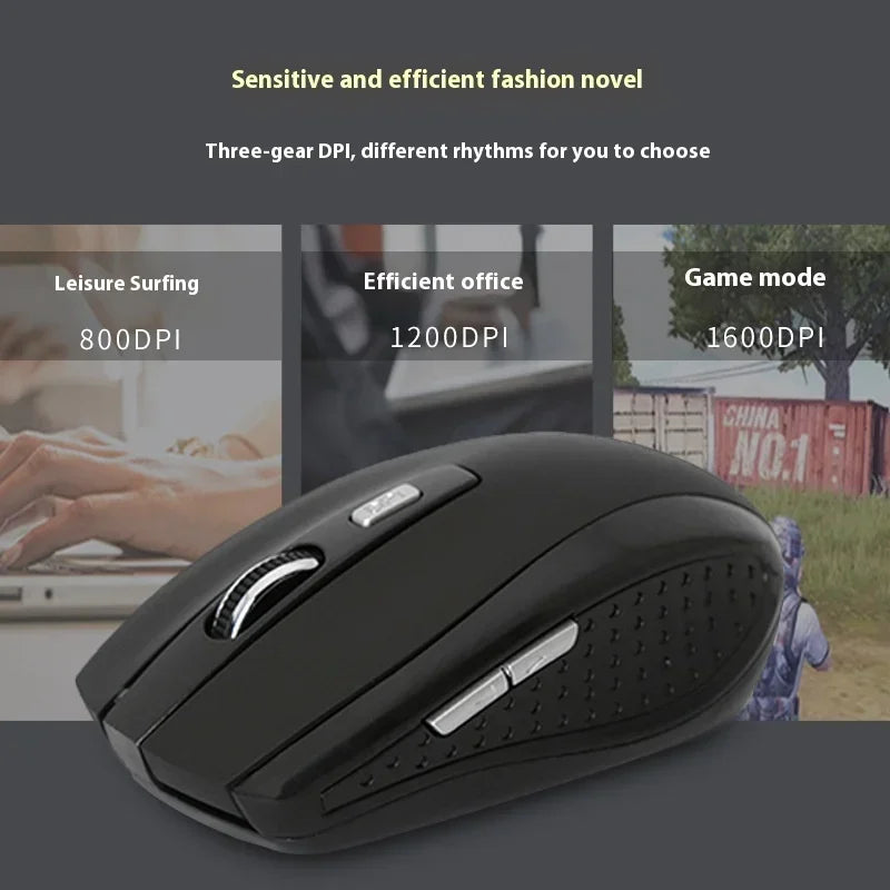 2.4G Wireless Mouse, Portable Rechargeable Mouse with Adjustable DPI, Silent Ergonomic Design for Laptop, PC, Office, and Travel