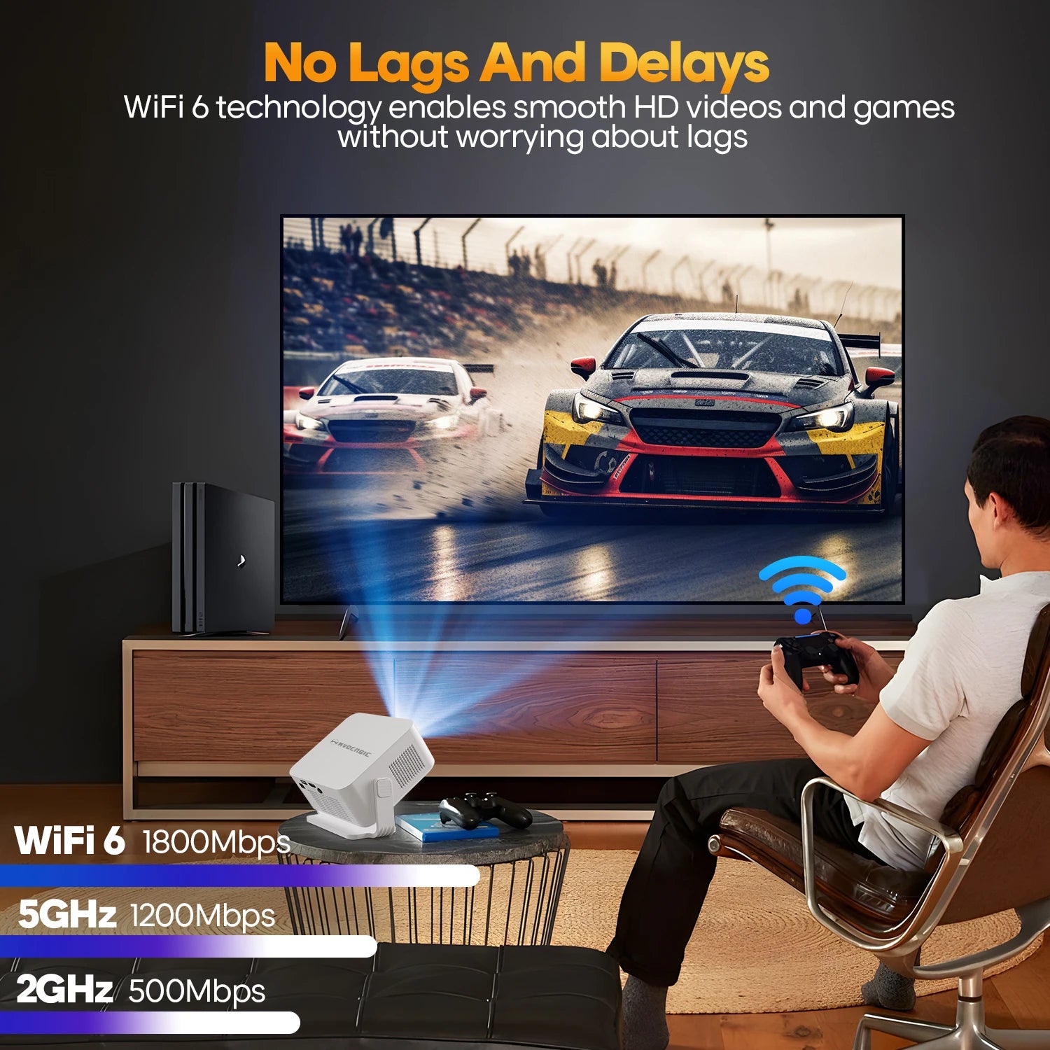 Magcubic Android 14 Auto Focus HY300MAX Portable Projector 400ANSI WiFi6 Projector Support 8K Full HD Home Outdoor Cinema HY300