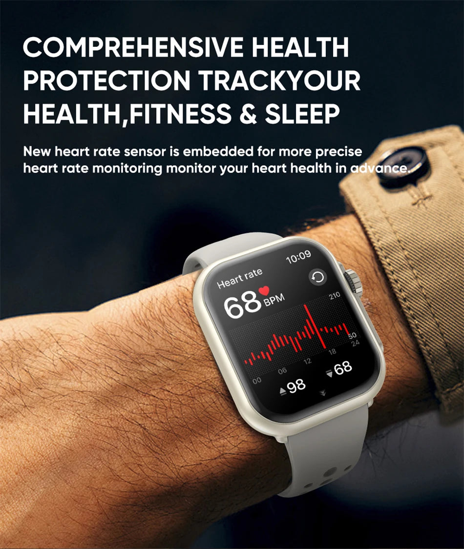 Watch Ultra 2 SE Men Women 1000mAh AMOLED Heart Rate 100+Sport Bluetooth Call GPS Track Waterproof Smart Watch For IOS Android