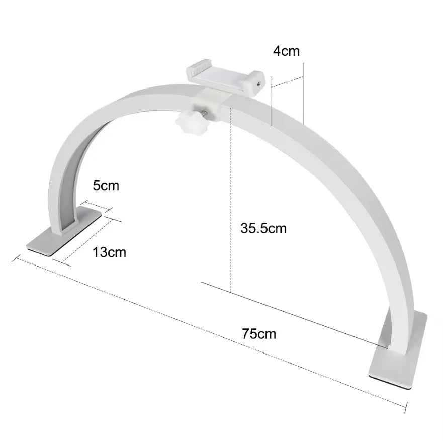 30in Nail Desk Lamp 39W 364Leds Light for Nails Aluminum Alloy Dimmable 3000K-6500K Half Moon Lamp for Lash Extensions Skincare