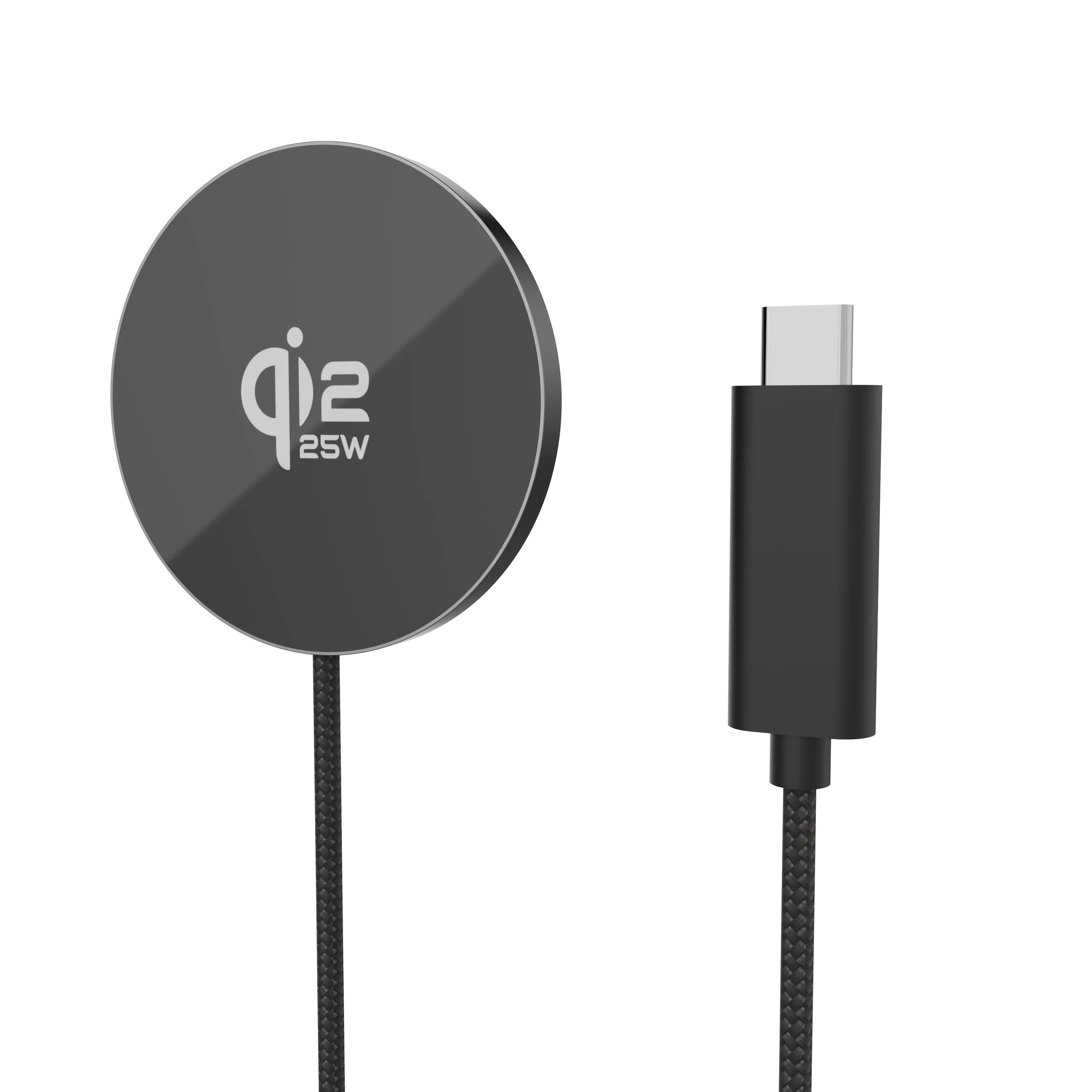 2025 New Qi2.2 magnetic charger for Magsafe 25W super wireless fast charging for iPhone 17 16 15 14 13 12
