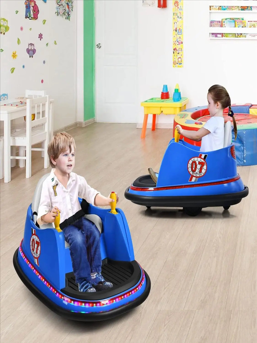 6V Ride-On Car Scooter with Colourful Lights and Music, 360 Degree Rotation, Bumper Car