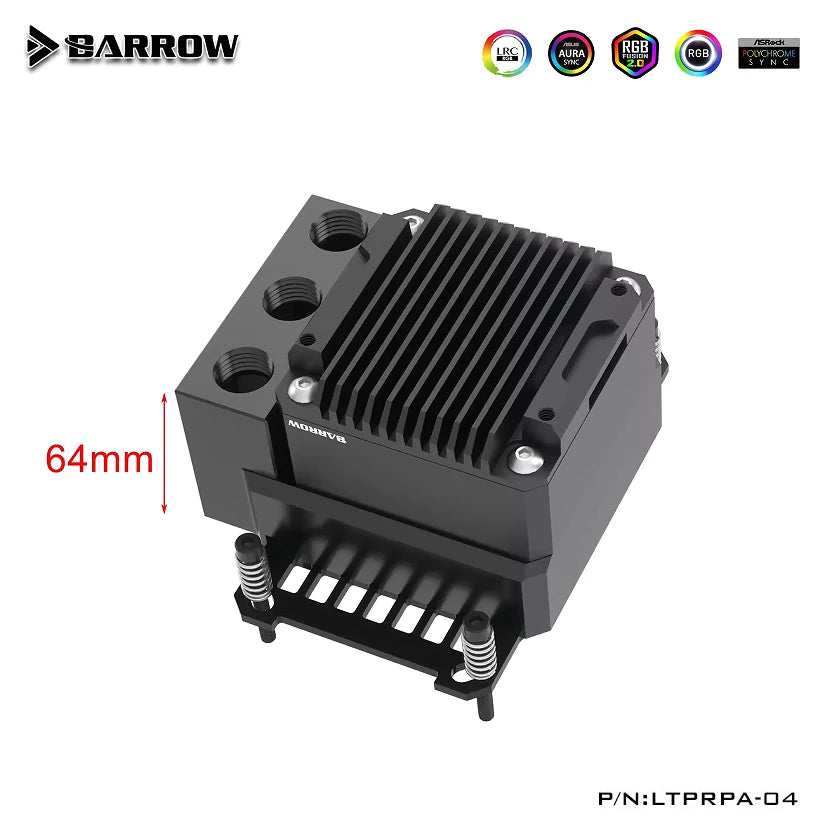 Barrow CPU Water Block with Integrated Pump Reservoir POM/Acrylic CPU Cooler for AMD AM3 AM4 AM5/INTEL 1700 1200 115X X99 Socke