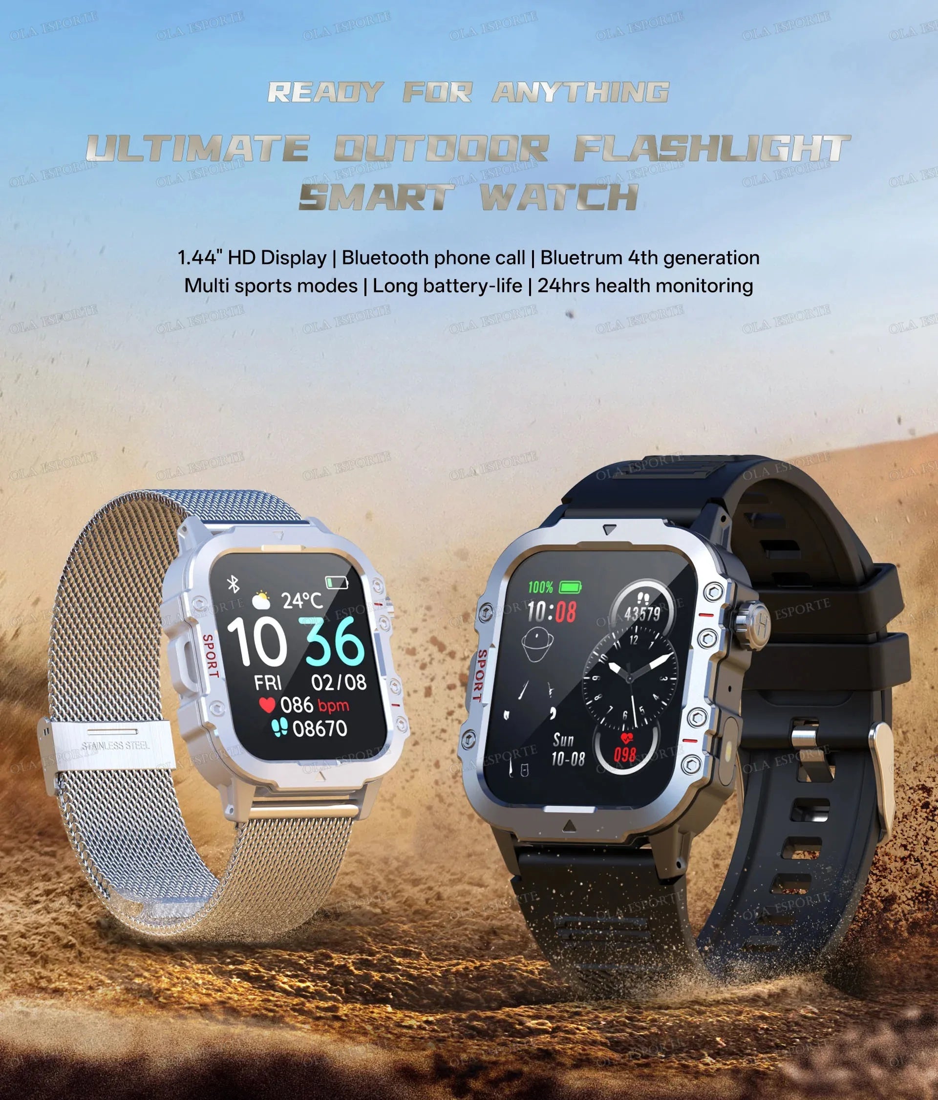 2025 New SmartWatch Men For Women Militray Outdoor GPS Track Sport Watches Heart Rate Sleep Waterproof Smart Watch IOS Android