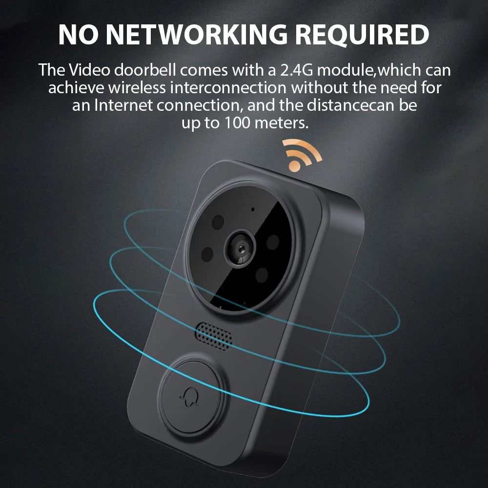 4.3 Inch IPS Screen Doorbell 2.4G Wireless Visual Intercom Doorbell Wireless Smart Video Monitoring Intelligent Doorbell Two-Way