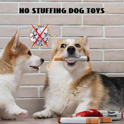 1set Cigarettes with Boxes Pet Vocalizations Durable Chew Toys Plush Toys Dogs Throwing Dolls Pet Supplies Gifts