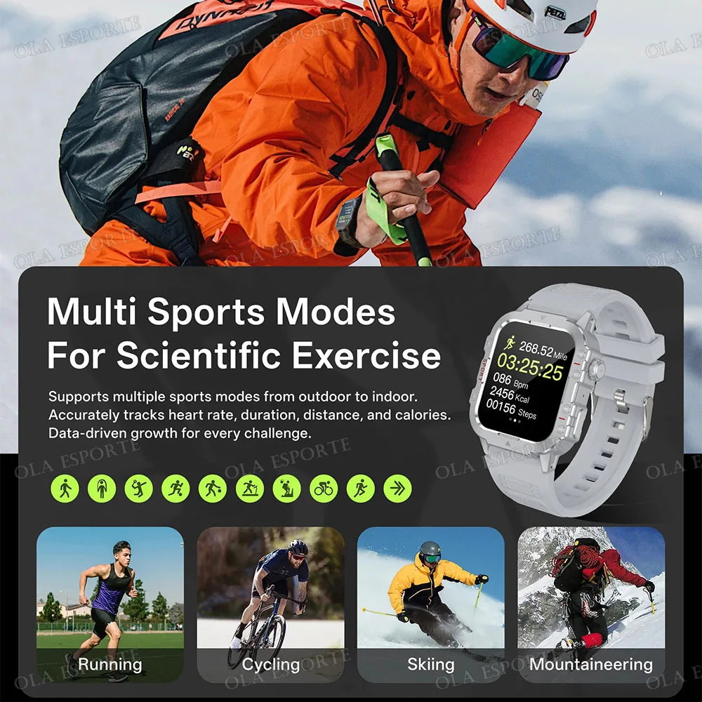 2025 New SmartWatch Men For Women Militray Outdoor GPS Track Sport Watches Heart Rate Sleep Waterproof Smart Watch IOS Android