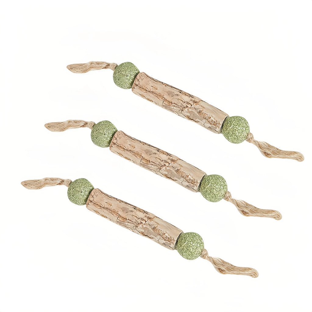New Pet Toys Indoor Pet Cats Wood Dumbbell Interactive Toy For Teeth Cleaning Chewable Double-knot Mint Ball Toy Pet Gifts