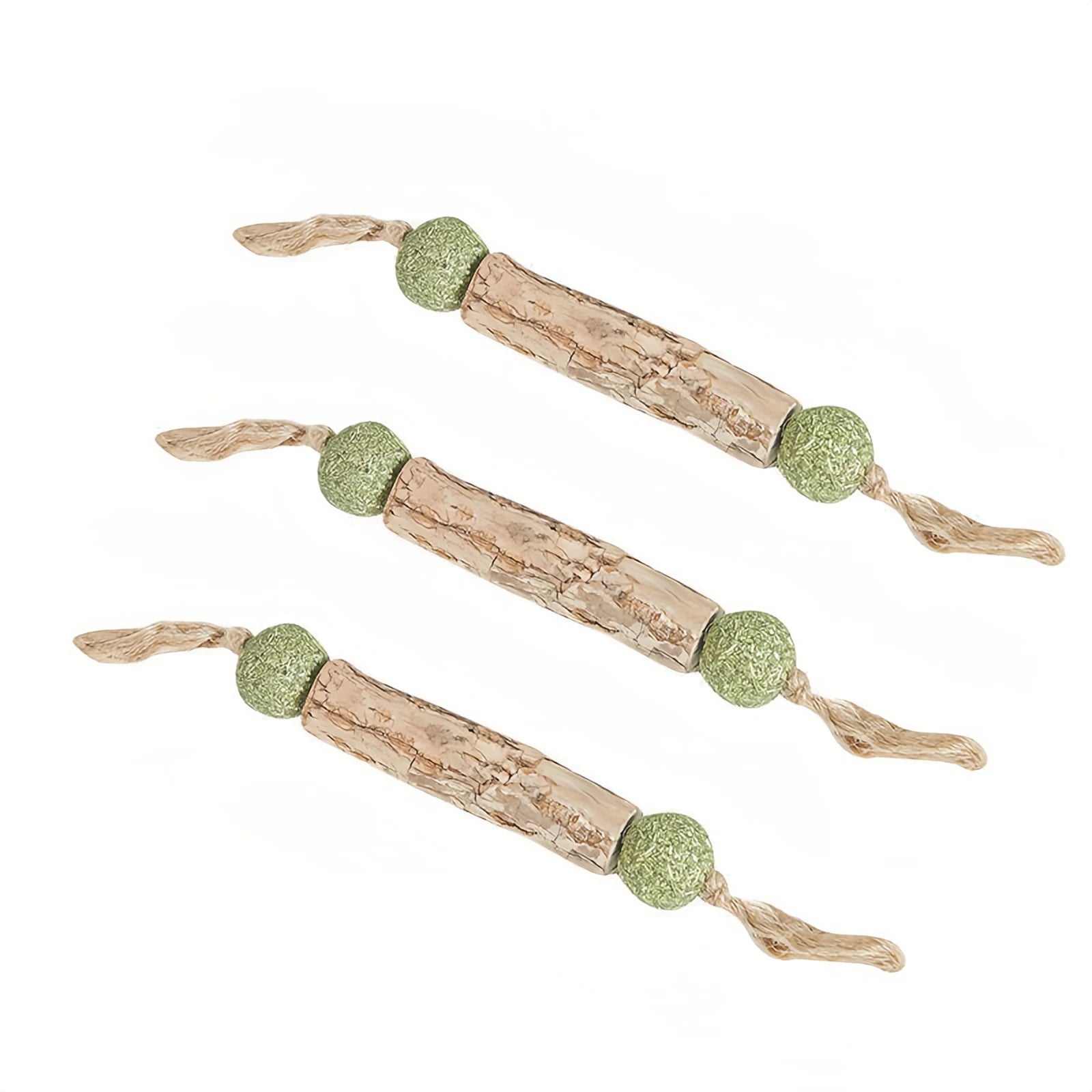 New Pet Toys Indoor Pet Cats Wood Dumbbell Interactive Toy For Teeth Cleaning Chewable Double-knot Mint Ball Toy Pet Gifts