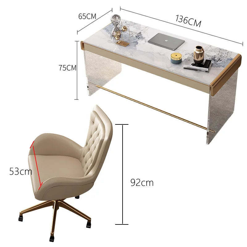 Modern Simple Stone Writing Desk Home Study Acrylic Desk Senior Light Luxury Computer Writing Desk