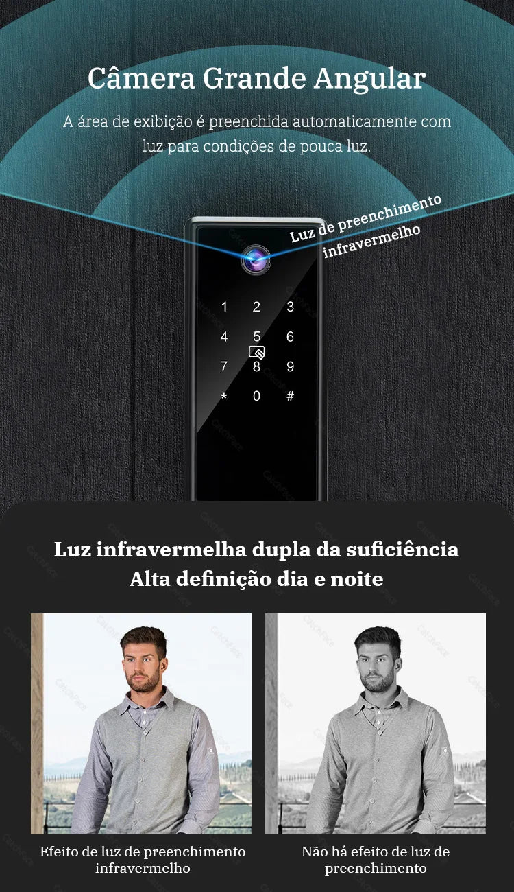 Brazil Tuya Smart Door Lock Portuguese Voice Digital Electronic Lock WIFI APP Fingerprint Password RFID Unlock For Home