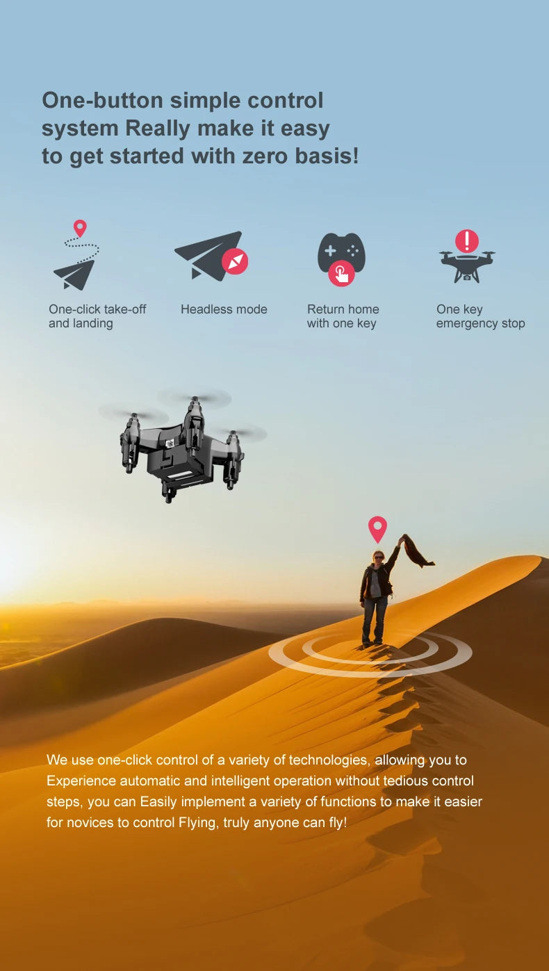 Newest Mini Drone Movie Quality Photography Remote Control Aircraft Aircraft Helicopter Kid Children's Toy Gift