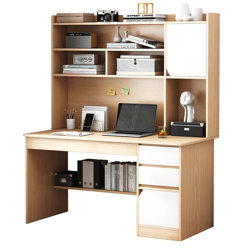 Desktop Computer Desk Desk Bookshelf Integrated Simple Office With Bookcase Combination Bedroom Student Writing Desk