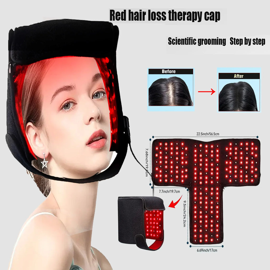 Red Light And Infrared Light Hair Growth Cap Led Red Light Treatment For Hair Loss - Promotes Rapid Hair Regrowth