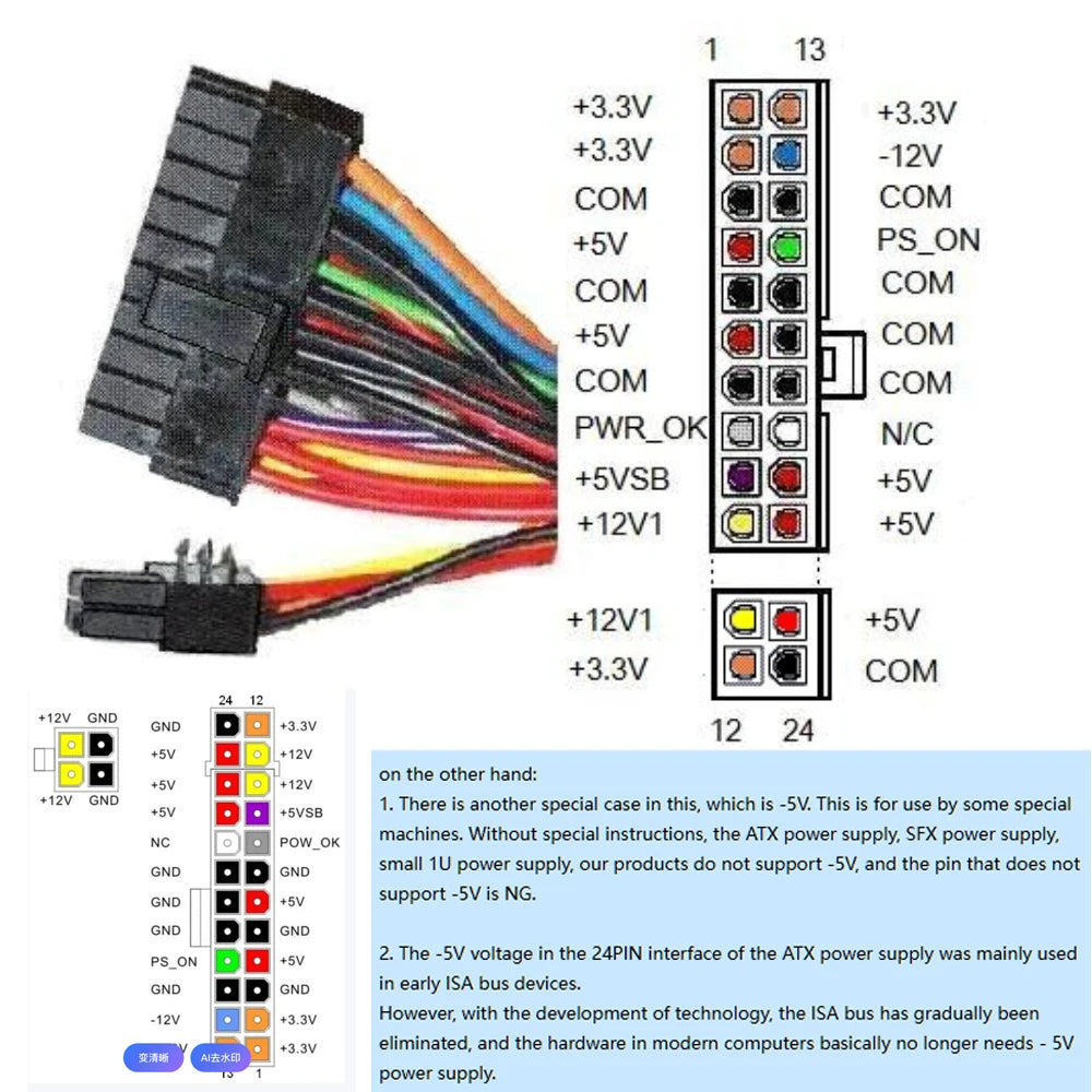 1000W RGB Dual CPU PC PSU PC Power Supply For Computer Gaming PFC Silent Fan ATX Support 3070/3080/3090 GPU Card Full Modular